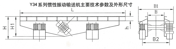 慣性振動輸送機外形尺寸和技術參數(shù)